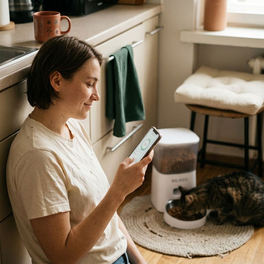 ROJECO 2L Automatic Cat Feeder — No App Needed